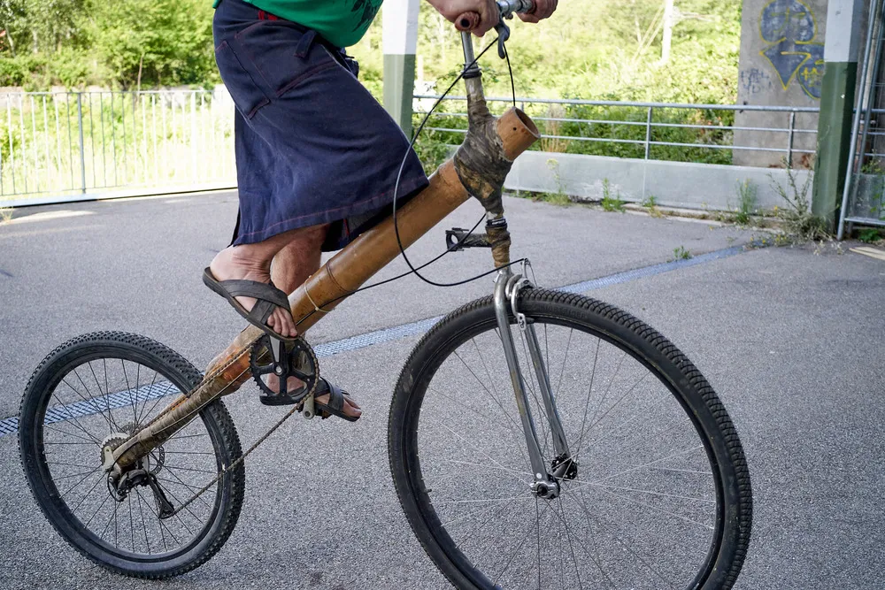 vélo mono poutre bambou